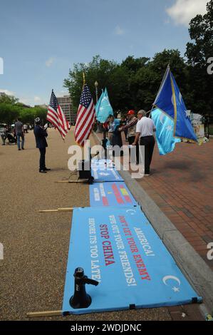 WASHINGTON D C/District of Columbia/USA./Turishtani - US-amerikanischer Stand im Weißen Haus pennsylvania Anvue in DC, im Zeichen der chinesischen Besetzung ostturkistans und chinas Massenmord im 21. Jahrhundert im okkuierten Ostturlistan. Mai. 2019/ Foto... Francis Dean / Deanpictures. Stockfoto