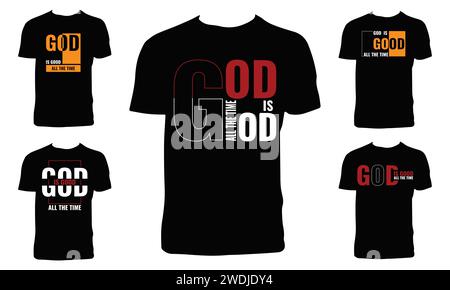 God is Good All the Time Typografie T-Shirt Design Bundle Stock Vektor