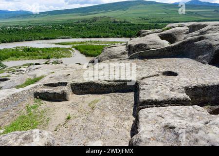 Höhlenstadt Uplistsikhe antike vorchristliche Felsenstadt und Kloster in Georgien, Osteuropa Stockfoto