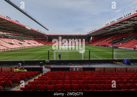 Eine allgemeine Ansicht der Bramall Lane während des Premier League-Spiels Sheffield United gegen West Ham United in Bramall Lane, Sheffield, Großbritannien, 21. Januar 2024 (Foto: Mark Cosgrove/News Images) Stockfoto