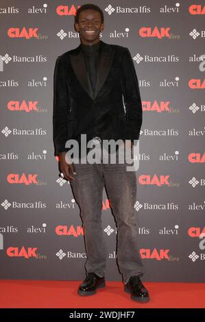 Seydou Sarr bei der Verleihung des Filmpreises Ciak d'oro 2023 im Palazzo Colonna. Rom, 20.01.2024 Stockfoto