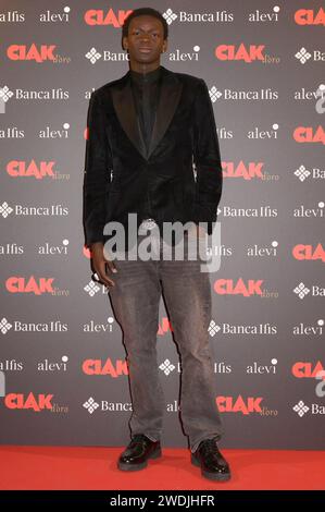 Seydou Sarr bei der Verleihung des Filmpreises Ciak d'oro 2023 im Palazzo Colonna. Rom, 20.01.2024 Stockfoto