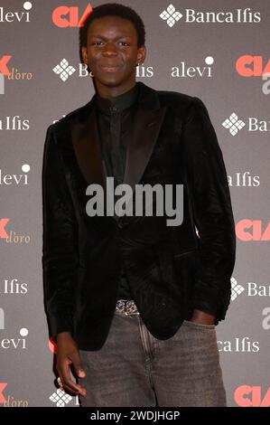 Seydou Sarr bei der Verleihung des Filmpreises Ciak d'oro 2023 im Palazzo Colonna. Rom, 20.01.2024 Stockfoto