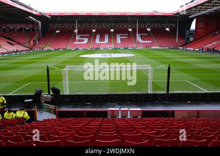 Bramall Lane, Sheffield, Großbritannien. Januar 2024. Premier League Football, Sheffield United gegen West Ham United; in der Bramall Lane vor dem Start Credit: Action Plus Sports/Alamy Live News Stockfoto