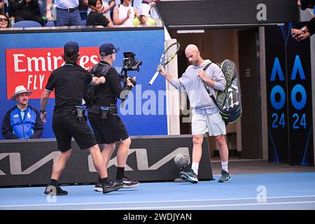 Adrian Mannarino aus Frankreich während des Australian Open AO 2024 Grand Slam Tennis Turniers am 19. Januar 2024 im Melbourne Park in Australien. Foto Victor Joly / DPPI Stockfoto