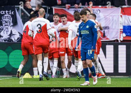 Utrecht, Niederlande. Januar 2024. UTRECHT, NIEDERLANDE - 21. JANUAR: Olivier Boscagli von PSV enttäuscht während des niederländischen Eredivisie-Spiels zwischen FC Utrecht und PSV am 21. Januar 2024 im Stadion Galgenwaard in Utrecht, Niederlande. (Foto von Joris Verwijst/Orange Pictures) Credit: Orange Pics BV/Alamy Live News Stockfoto