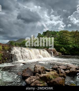 Aasleagh Falls, am Fluss Erriff, County Mayo, Irland Stockfoto