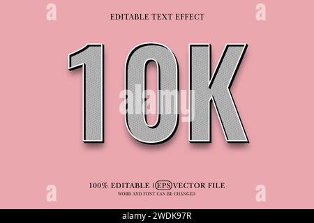 Texteffekt mit bearbeitbarem 10K 3D-Stil Stock Vektor