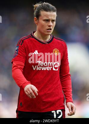 Hayley Ladd von Manchester United während des Spiels der Barclays Women's Super League in Stamford Bridge, London. Bilddatum: Sonntag, 21. Januar 2024. Stockfoto