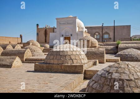 Blick auf Itchan Kala (Innenstadt) in Chiwa. Usbekistan Stockfoto