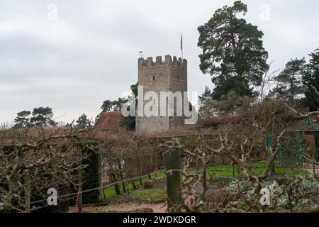 Rotherfield Greys, Großbritannien. Januar 2024. Ein bitterkalter Tag am National Trust Greys Court in Rotherfield Greys, Henley-on-Thames, Oxfordshire. Kredit: Maureen McLean/Alamy Stockfoto