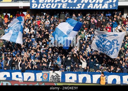 Empoli, Italien. Januar 2024. Fans von Empoli während des Spiels Empoli FC gegen AC Monza, italienische Fußball Serie A in Empoli, Italien, 21. Januar 2024 Credit: Independent Photo Agency/Alamy Live News Stockfoto