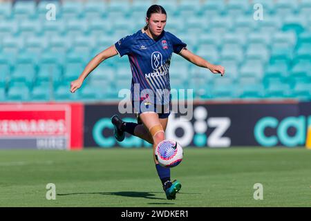 Sydney, Australien. Januar 2024. Melina Ayres von Newcastle Jets wärmt sich vor dem A-League Women Rd13 Spiel zwischen Sydney FC und Newcastle Jets am 21. Januar 2024 in Sydney, Australien Credit: IOIO IMAGES/Alamy Live News Stockfoto