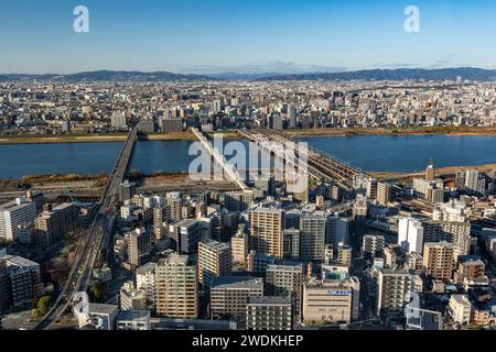 Blick vom Sky Building, Osaka, Japan Stockfoto