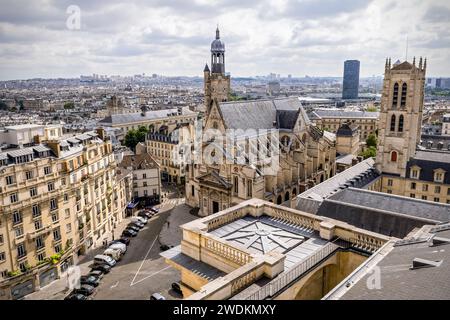 Kirche Saint-Etienne-du-Mont in Paris aus dem Panthéon, Frankreich Stockfoto