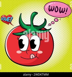 Tomaten Pop Art Hintergrund Design Vektorbild Stock Vektor