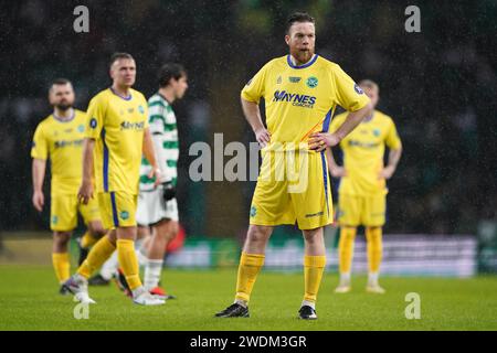 Buckie Thistle' Andrew MacAskill (rechts) beim Spiel der vierten Runde des Scottish Cup in Celtic Park, Glasgow, Schottland. Bilddatum: Sonntag, 21. Januar 2024. Stockfoto