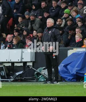 Bramall Lane, Sheffield, Großbritannien. Januar 2024. Premier League Football, Sheffield United gegen West Ham United; Sheffield United Head Coach Chris Wilder Credit: Action Plus Sports/Alamy Live News Stockfoto