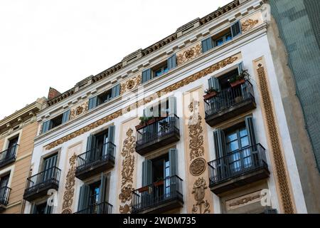 Traditionelle Architektur in Barcelona, Katalonien Stockfoto