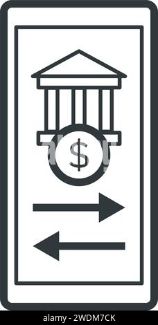 Lokalisiertes Symbol für mobiles Banking und Online-Zahlungen Stock Vektor