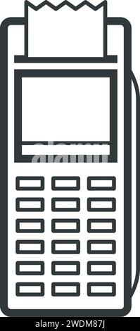 POS-Terminal-Maschine druckt ein isoliertes Symbol für einen Beleg Stock Vektor