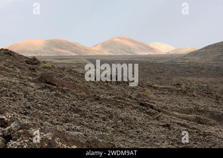 Blick auf den Timanfaya Nationalpark Lanzarote Kanarische Inseln Stockfoto