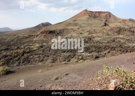 Blick auf den Timanfaya Nationalpark Lanzarote Kanarische Inseln Stockfoto