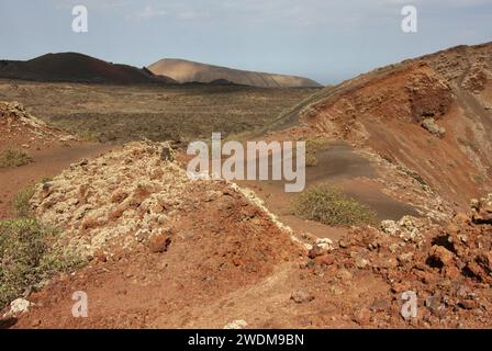 Blick auf den Timanfaya Nationalpark Lanzarote Kanarische Inseln Stockfoto