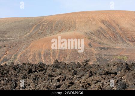 Blick auf den Timanfaya Nationalpark Lanzarote Kanarische Inseln Stockfoto