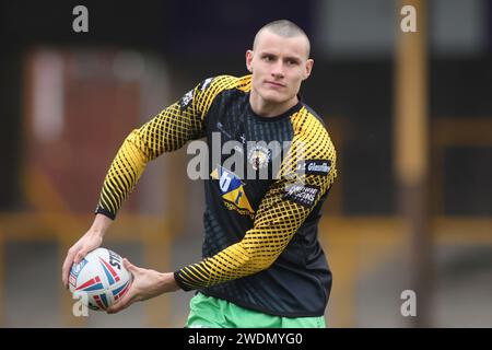 Castleford, Großbritannien. Januar 2024. Wheldon Road, Castleford, West Yorkshire, 21. Januar 2024 2024 Castleford Tigers vs London Broncos Innes Senior of Castleford Tigers Credit: Touchlinepics/Alamy Live News Stockfoto