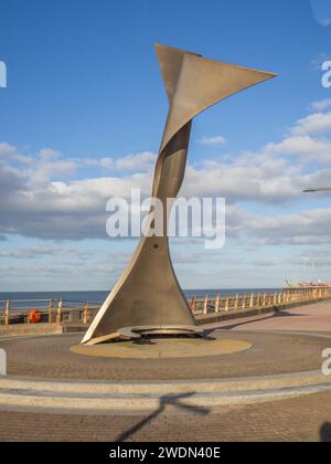 09.01.2024 Blackpool, Lancashire, Großbritannien. Skulptur an der Südküste von Blackpool Stockfoto