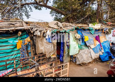 Slumbedingungen in Strand Bank Road, Kalkutta, Westbengalen, Indien Stockfoto