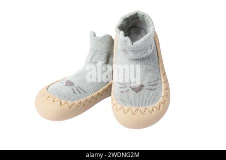 Helle und anatomische Kindersocken mit einzigartigem Design. Stockfoto