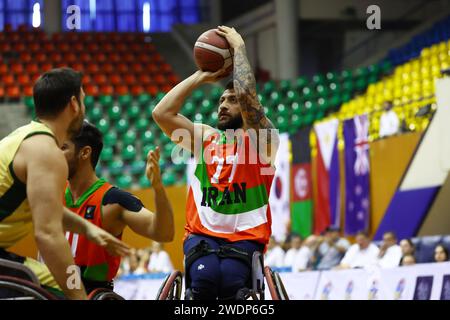 Bangkok, Thailand. Januar 2024. Mohamadhassan SAYARI (IRN) Rollstuhl Basketball : 2024 IWBF Asien Ozeanien Meisterschaften Männer Endspiel zwischen Australien und Iran im Bangkok Youth Center in Bangkok, Thailand . Quelle: Yohei Osada/AFLO SPORT/Alamy Live News Stockfoto