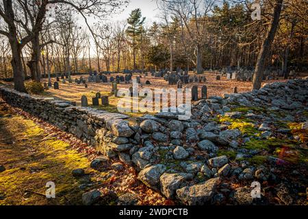 Der Meeting House Hill Cemetery in Princeton, Massachusetts Stockfoto