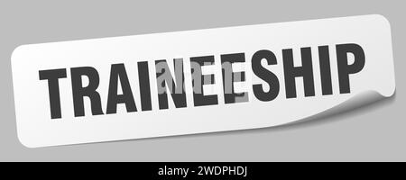 Aufkleber für Praktika. Rechteckiges Etikett für Praktika isoliert auf weißem Hintergrund Stock Vektor