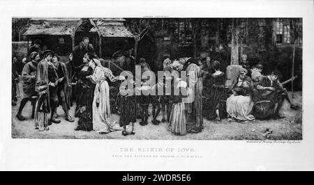 Das Elixier der Liebe – Gravur nach George John Pinwell (1842–1875) Stockfoto