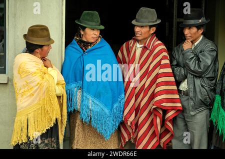 Indigene Völker, Zumbahua Market Day, Anden Berge, Ecuador Stockfoto