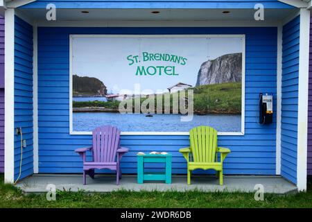 Kanada, Maritimes, Neufundland, Saint Lunaire-Griquet, White Cape Harbour, Motel Stockfoto