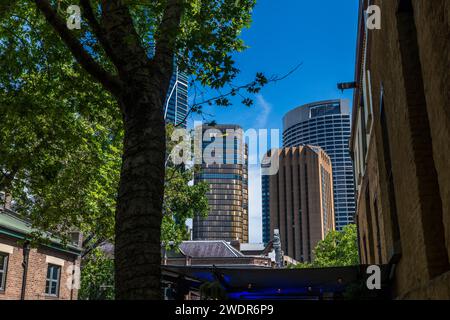 Erkunden Sie das dynamische Herz von Sydney: Das Stadtzentrum Stockfoto