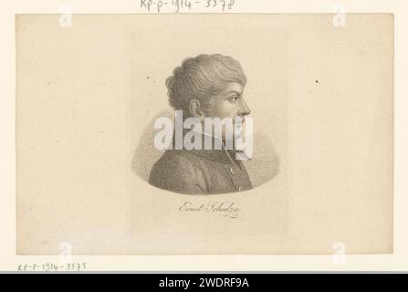 PortraT van Ernst Schulze, Ernst Ludwig Riepenhausen, 1775 - 1840 Druckpapierstich historischer Personen. Porträt, Selbstporträt des Malers Stockfoto