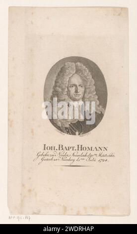 Porträt van Johann Baptist Homann, Konrad Westermayr, nach Johann Kenckel, 1775 - 1834 Print Deutschland Papier historische Personen Stockfoto