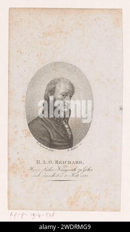 PortraT van Heinrich August Ottokar Reichard, Johann Friedrich Wilhelm Müller, nach Ferdinand Jagemann, 1792 - 1816 Druckpapier, das historische Personen graviert Stockfoto