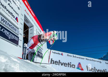 Ski-Weltmeisterschaft, Lauberhorn. Wengen. Schweizer Nein Stockfoto