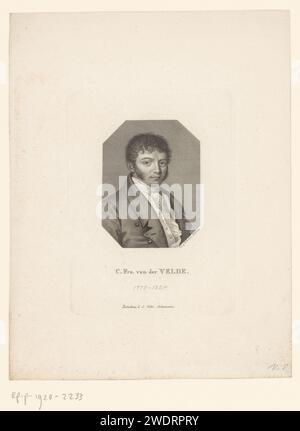 Porträt von Carl Franz van der Velde, Hans Rudolf Rahn, 1829 Druckpapier Stahlstich historischer Personen Stockfoto