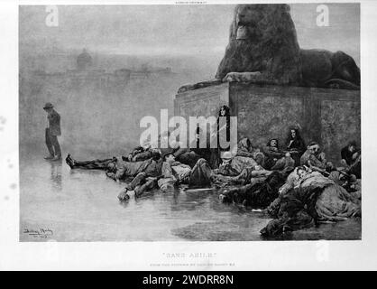 SANs Asile (1889) - Lithographie nach Dudley Hardy (1867-1922) Stockfoto