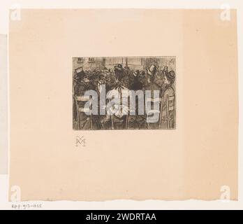 Publikum bei einem Konzert, auf der Rückseite gesehen, Xavier Mellery, 1855 - 1913 Druckpapier, das Musik-Hören ätzt. Das Publikum  Kunstdarbietung Stockfoto