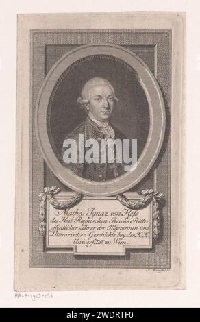 PortraT van Matthias Ignaz von Hess, Johann Ernst Mansfeld, 1749 - 1796 Druckpapier Gravur historischer Personen Stockfoto