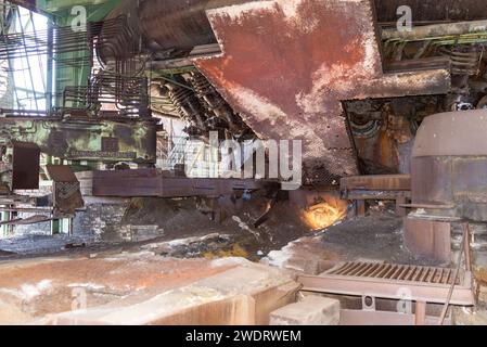 Hattingen, Deutschland - 9. August 2022: Hochofen von Henrichshutte, einem stillgelegten Stahlwerk. Heute ist ein berühmter Museumsort im Ruhrgebiet, Ha Stockfoto
