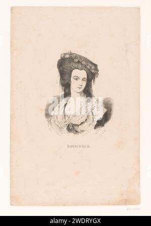 Portret van Marie - Thérèse Louise de Savoye, Henry Brown, 1826 - 1870 Druckpapier Erwachsene Frau. Historische Personen. Kopf – Zahnrad Stockfoto